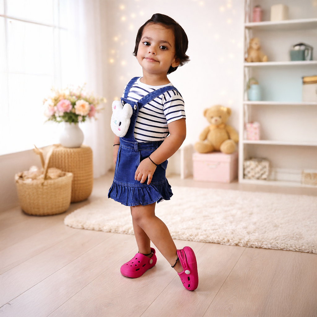 APM Girls Denim Dungree